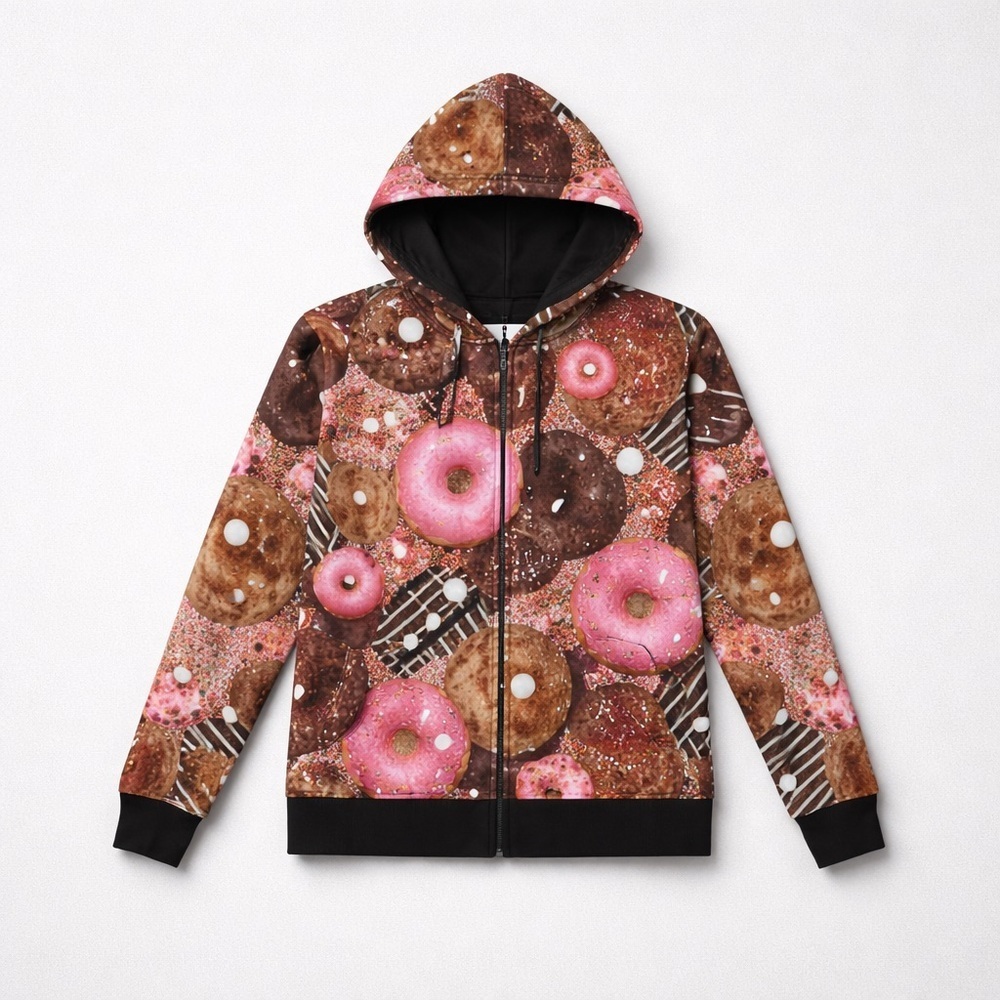 NEFF Custom Goods Frost Shredder Donut Graphic Hoodie Size S